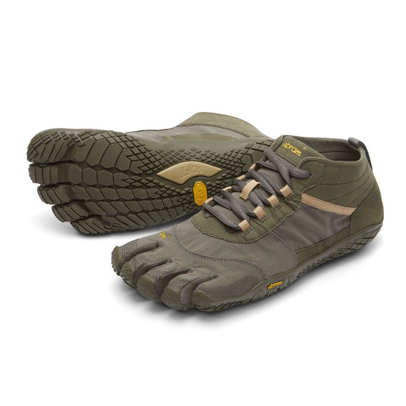 Vibram FiveFingers V-Trek Férfi Túracipő - Olivazöld/Szürke UKPF711